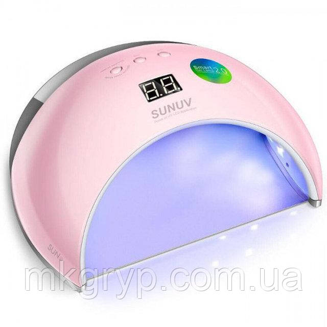 LED+UV лампа для манікюру SUN 6 48W Рожева SMART 2.0