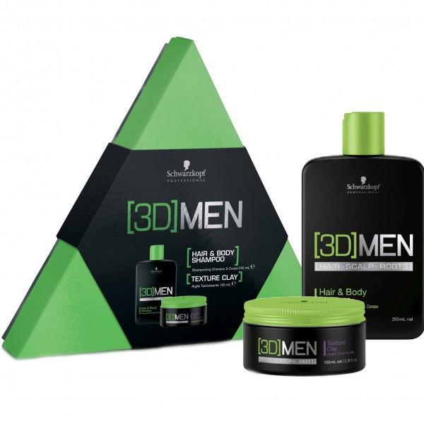 Набір Schwarzkopf Professional 3D MEN Шампунь 250 мл, текстурирующая глина 100 мл