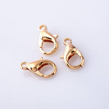 Ціна за уп./10шт. Замочок карабін колір "золото" 14мм