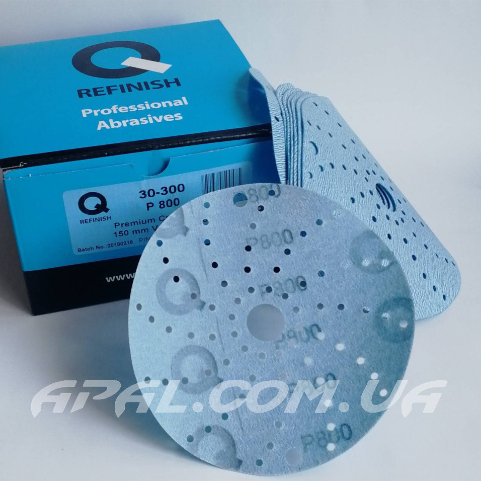 Q-Refinish Шліфувальний круг P800 Premium Blue Disc Velcro (150 мм, 75 отворів)