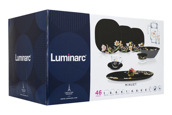 Сервіз столовий LUMINARC CARINE MINUET BLACK, 46 предметів N8126