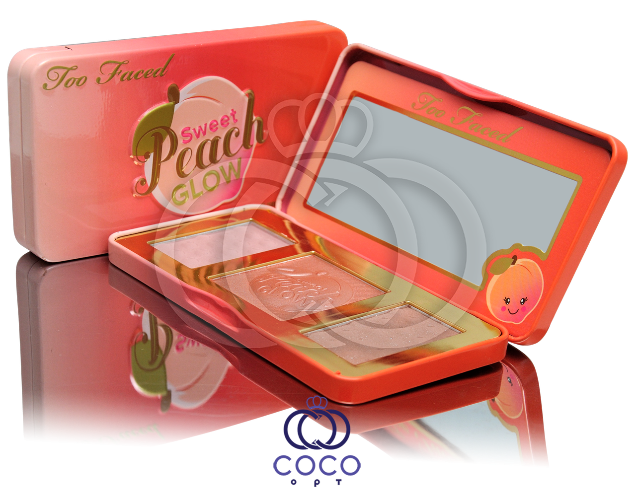 Палітра для скульптурування обличчя Too Faced Sweet Peach Glow 3в1 рум'яна хайлайтер і бронзер