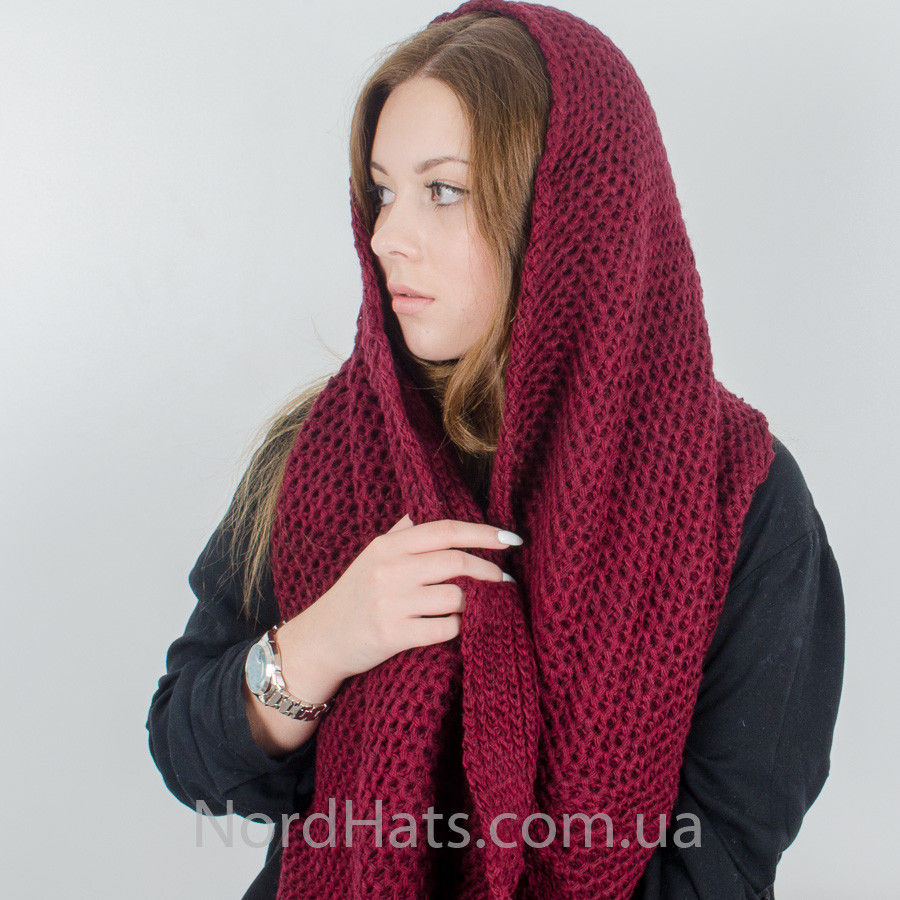 Снуд в'язаний,"Ажур" (Марсала), фото 1