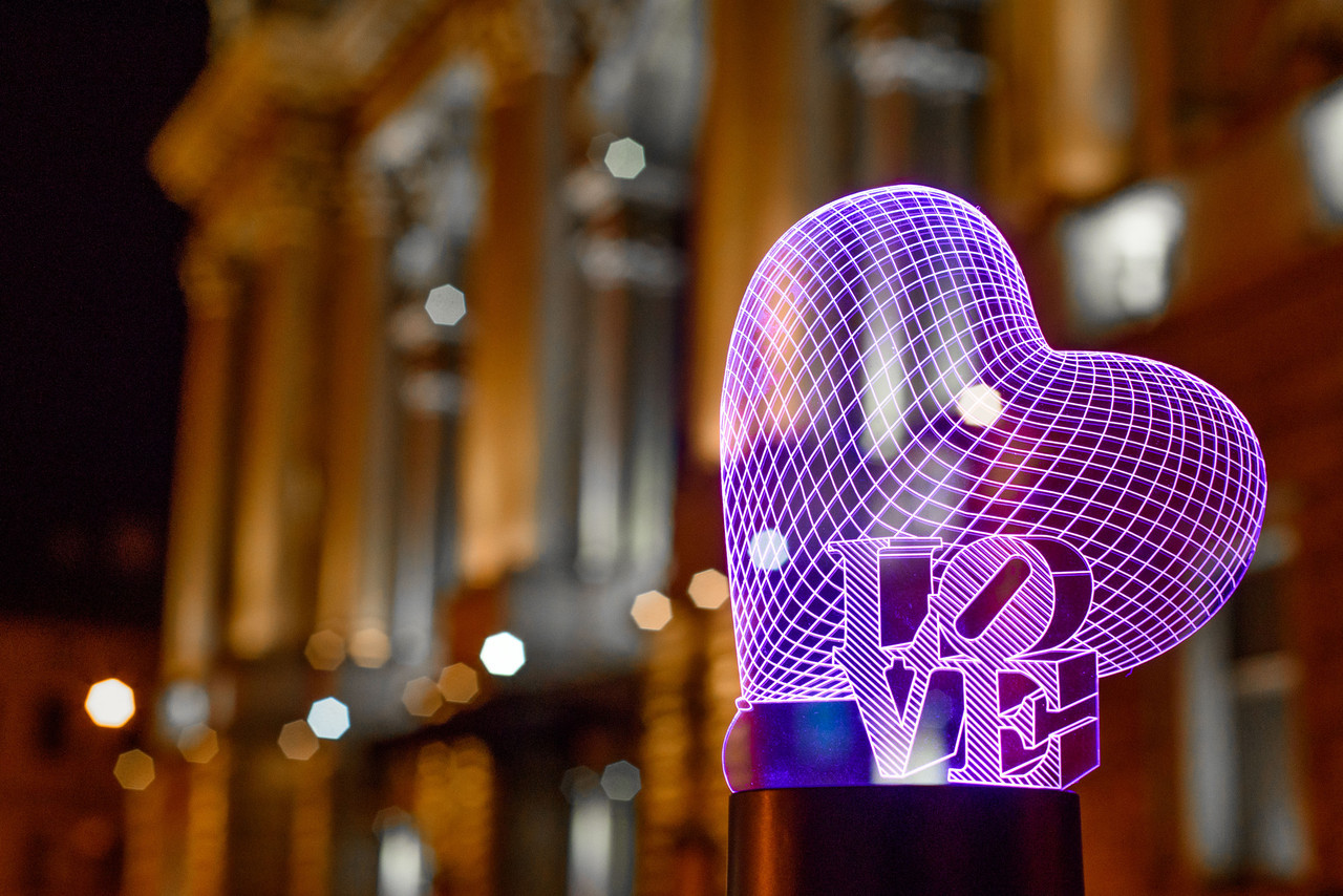 3D світильник "Серце LOVE" подарунок на день закоханих