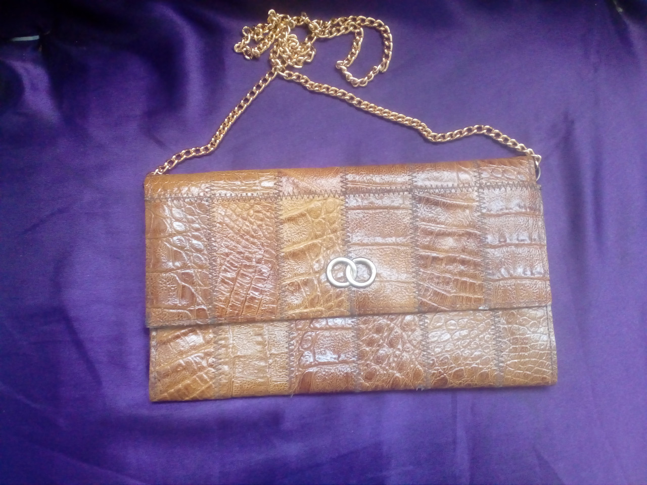 Сумка клатч из натуральной кожи, кожаная сумка клатч из кожи на цепочке, фото 1