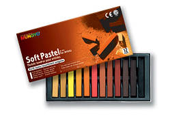 Пастель суха професійна м`яка 12 кольорів ЗЕМЛЯ, МР-12ЕР