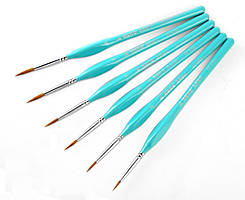 Набір пензликів для розпису та дизайну Колонок 6 шт.