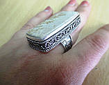 Незвичайне кільце з псиломелан дендритом "Дерево в квадрата", розмір 19.5, фото 9