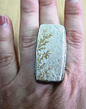 Незвичайне кільце з псиломелан дендритом "Дерево в квадрата", розмір 19.5, фото 10