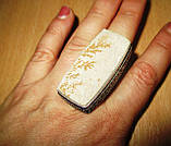 Незвичайне кільце з псиломелан дендритом "Дерево в квадрата", розмір 19.5, фото 3