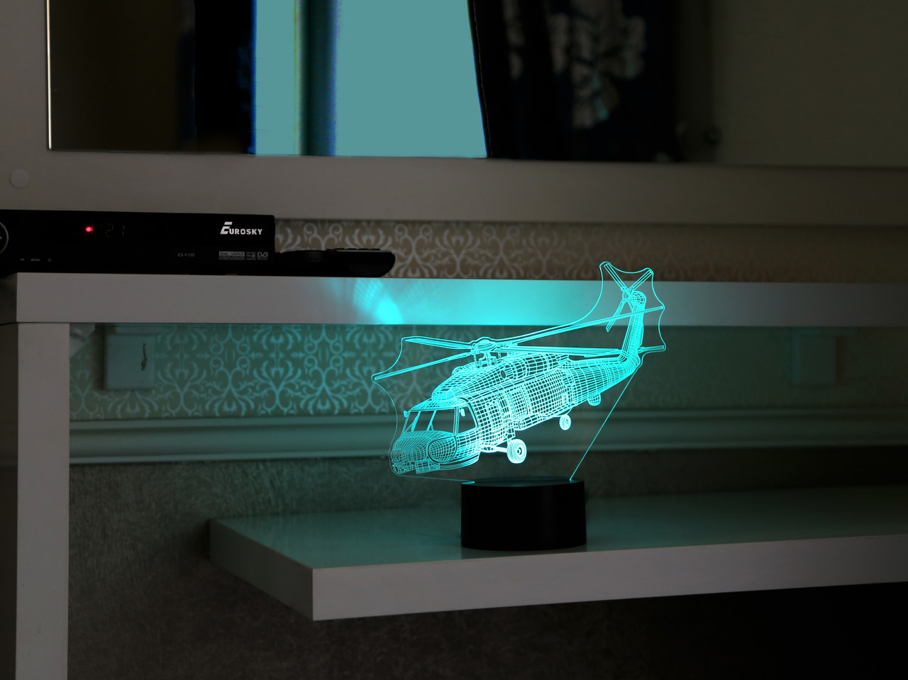 3D світильник нічник "Вертоліт" оригінальний подарунок прикольний