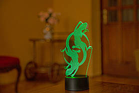 3D светильник ночник "Саламандра" оригинальный подарунок прикольный