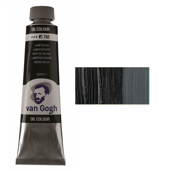 Фарба олійна Van Gogh, колір 702 Сажа газова, 40мл.