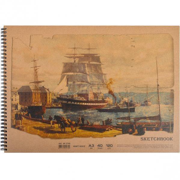 Альбом A3 "KRAFT" 40 аркушів, 120г/м², спіраль
