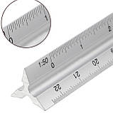 Лінійка масштабна Тригранна Алюмінієва 1: 20/1: 25/1: 50/1: 75/1: 100/1: 125, фото 2