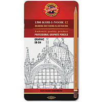 Набір графітних олівців Koh-I-Noor 1500 Graphic, 5В-5Н
