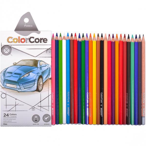 Олівці кольорові Marco "ColorCore" 24 кольори
