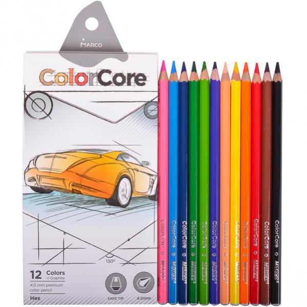 Олівці кольорові Marco "ColorCore" 12 кольорів, фото 1
