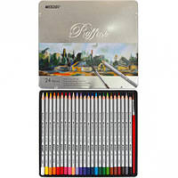 Олівці акварельні "Marco Raffine" 24 кольори в металічній коробці