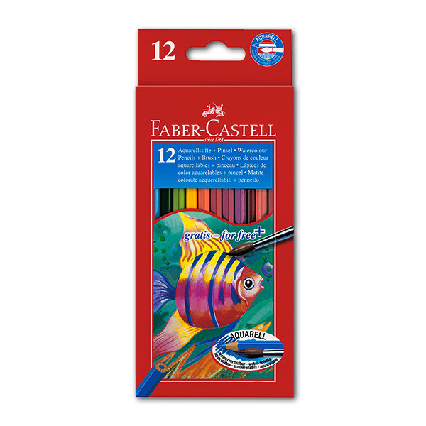 Олівці акварельні з пензликом Faber Castell 12 кольорів