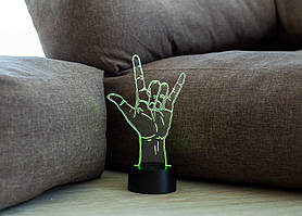 3D світильник "ILY" оригінальний подарунок прикольний
