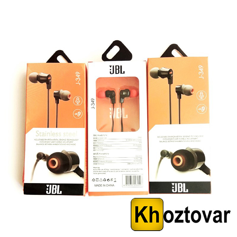 Вакуумні дротові навушники earphone JBL J-349