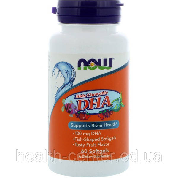 Омега-3 для дітей 550 мг 60 капс 100 ДГК/24 ЕПК Now Foods USA, фото 1