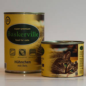 Вологий корм Баскервіль Baskerville для котів курка рис 200 г
