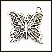 Метал. підвіска "метелик" срібло (2х2 см) 8 шт. в уп.