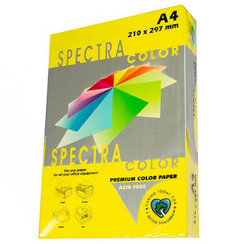 Папір кольоровий жовтий інтенсивний, 250 аркушів, А4, 160 г/м2, IT 210 Lemon, Spectra Color