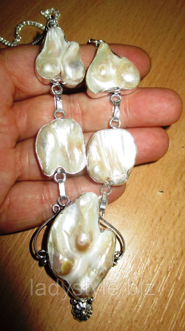 Серебряный браслет с жемчугом от студии LadyStyle.Biz украшения серебро лабрадор кольцо перстень купить подарок