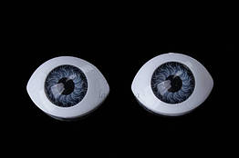 (Ціна за 20 шт.) Овальні очі для іграшок, сірі, ширина 20 мм, висота 15 мм