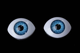 (Ціна за 20шт) Овальні очі для іграшок, сині, ширина 20мм, висота 15мм,