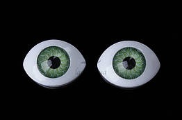 (Ціна за 10шт) Овальні очі для іграшок, зелені, ширина 20мм, висота 15мм