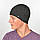 Чоловіча в'язана шапка на флісі 15044А Сірий меланж, фото 5