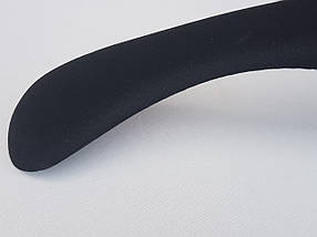Плічка вішалки тремпеля флоковані (оксамитові, велюрові) чорного кольору, довжина 44 см, фото 2
