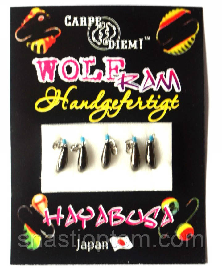 Мормишка вольфрамова Carpe Diem Ризький банан кр.№18 5шт Black ланцюжок 2mm 0,3g 025-020-1