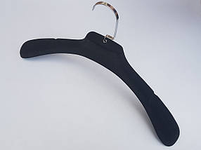 Плічка довжина 44,5 см вішалки тремпеля флоковані (оксамитові, велюрові) чорного кольору, фото 3