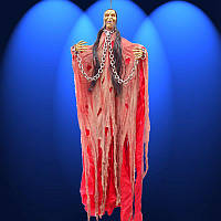 Кукла череп-призрак "Баба Яга в оковах" 95 см подвесная, с криком и движущими руками