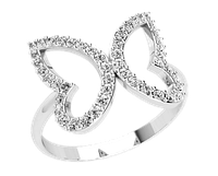 Кольцо женское серебряное Butterfly