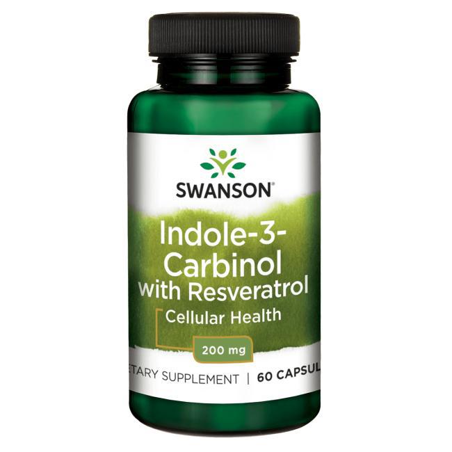 Індол-3-карбінол з ресвератролом 200 мг 60 капсул/Indole-3-carbinol with Resveratrol Swanson USA