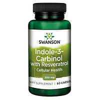 Індол-3-карбінол з ресвератролом 200 мг 60 капсул / Indole-3-carbinol with Resveratrol Swanson USA