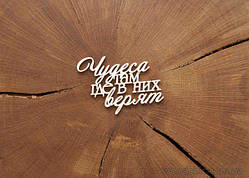 Чипборд Напис Дива там, де в них вірять