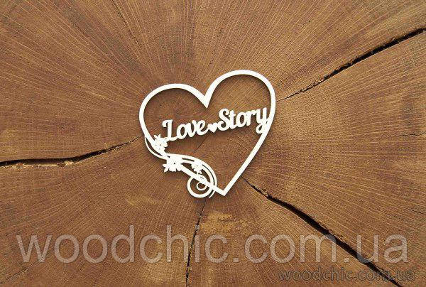 Чипборд Love Story в серці
