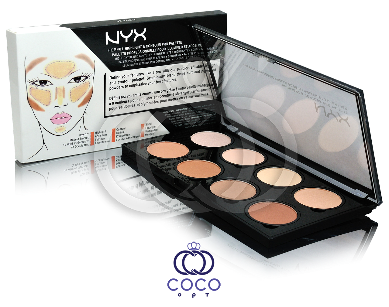 Палітра для контурингу обличчя Nyx Highlight & Contour Pro Palette