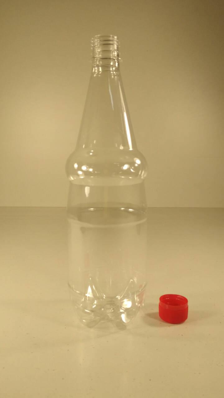 Бутылка пластиковая  ПЭТ 1,0 литра прозрачная с крышкой (110 шт)