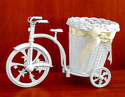 Велосипед для квітів білий