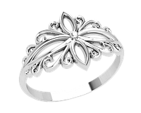 Кольцо женское серебряное Четырехлистник
