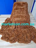 Покривало плед травичка 160х200 бамбукове хутряне пухнасте з довгим ворсом Полуторне кориця