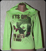 Батник для хлопчика з капюшоном (зростання від 116 до 152 см)начіс